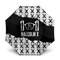 Malcolm X 101 Years Of Resistance Umbrella Civil Rights Leader Portrait - Monochrome X Pattern