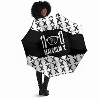 Malcolm X 101 Years Of Resistance Umbrella Civil Rights Leader Portrait - Monochrome X Pattern