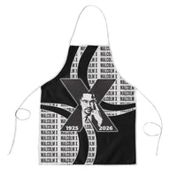 Malcolm X Legacy 1925-2026 Apron African American Heritage - Iconic Portrait Silhouette