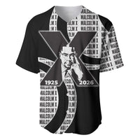 Malcolm X Legacy 1925-2026 Baseball Jersey African American Heritage - Iconic Portrait Silhouette