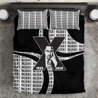 Malcolm X Legacy 1925-2026 Bedding Set African American Heritage - Iconic Portrait Silhouette