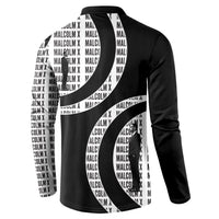 Malcolm X Legacy 1925-2026 Button Sweatshirt African American Heritage - Iconic Portrait Silhouette