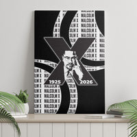 Malcolm X Legacy 1925-2026 Canvas Wall Art African American Heritage - Iconic Portrait Silhouette