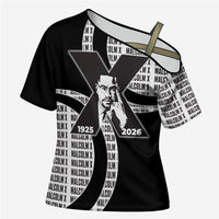 Malcolm X Legacy 1925-2026 Cross Shoulder Shirt African American Heritage - Iconic Portrait Silhouette