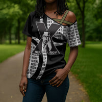 Malcolm X Legacy 1925-2026 Cross Shoulder Shirt African American Heritage - Iconic Portrait Silhouette