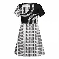 Malcolm X Legacy 1925-2026 Kid Short Sleeve Dress African American Heritage - Iconic Portrait Silhouette