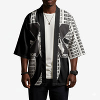 Malcolm X Legacy 1925-2026 Kimono African American Heritage - Iconic Portrait Silhouette