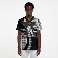Malcolm X Legacy 1925-2026 Scrub Top African American Heritage - Iconic Portrait Silhouette
