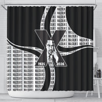 Malcolm X Legacy 1925-2026 Shower Curtain African American Heritage - Iconic Portrait Silhouette