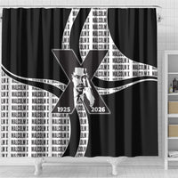 Malcolm X Legacy 1925-2026 Shower Curtain African American Heritage - Iconic Portrait Silhouette