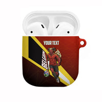 Personalized Belgium Red Devils Football Mascot AirPods Case Fierce Devil Graphic With Belgian Flag