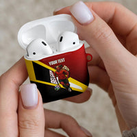 Personalized Belgium Red Devils Football Mascot AirPods Case Fierce Devil Graphic With Belgian Flag