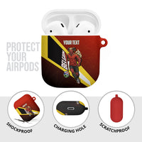 Personalized Belgium Red Devils Football Mascot AirPods Case Fierce Devil Graphic With Belgian Flag