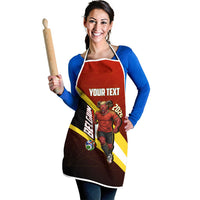 Personalized Belgium Red Devils Football Mascot Apron Fierce Devil Graphic With Belgian Flag
