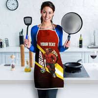 Personalized Belgium Red Devils Football Mascot Apron Fierce Devil Graphic With Belgian Flag
