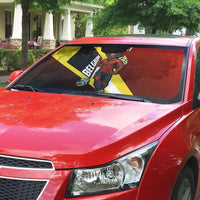 Personalized Belgium Red Devils Football Mascot Auto Sun Shade Fierce Devil Graphic With Belgian Flag