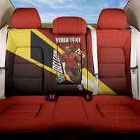 Personalized Belgium Red Devils Football Mascot Back Car Seat Cover Fierce Devil Graphic With Belgian Flag