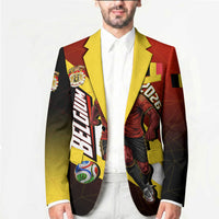 Personalized Belgium Red Devils Football Mascot Blazer Fierce Devil Graphic With Belgian Flag