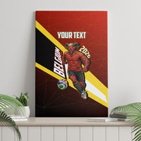 Personalized Belgium Red Devils Football Mascot Canvas Wall Art Fierce Devil Graphic With Belgian Flag