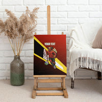 Personalized Belgium Red Devils Football Mascot Canvas Wall Art Fierce Devil Graphic With Belgian Flag
