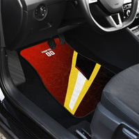 Personalized Belgium Red Devils Football Mascot Car Mats Fierce Devil Graphic With Belgian Flag
