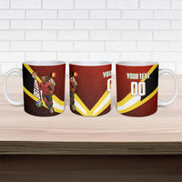 Personalized Belgium Red Devils Football Mascot Ceramic Mug Fierce Devil Graphic With Belgian Flag