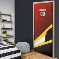 Personalized Belgium Red Devils Football Mascot Door Cover Fierce Devil Graphic With Belgian Flag