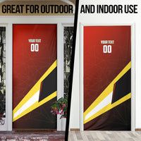 Personalized Belgium Red Devils Football Mascot Door Cover Fierce Devil Graphic With Belgian Flag