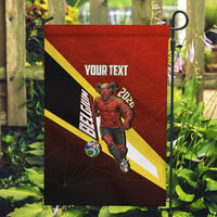 Personalized Belgium Red Devils Football Mascot Garden Flag Fierce Devil Graphic With Belgian Flag