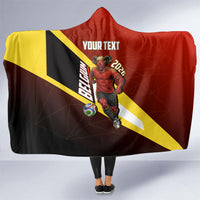 Personalized Belgium Red Devils Football Mascot Hooded Blanket Fierce Devil Graphic With Belgian Flag