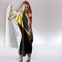 Personalized Belgium Red Devils Football Mascot Hooded Blanket Fierce Devil Graphic With Belgian Flag