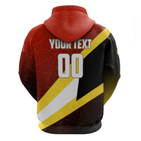 Personalized Belgium Red Devils Football Mascot Hoodie Fierce Devil Graphic With Belgian Flag