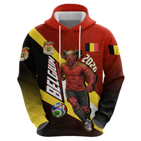 Personalized Belgium Red Devils Football Mascot Hoodie Fierce Devil Graphic With Belgian Flag