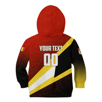 Personalized Belgium Red Devils Football Mascot Kid Hoodie Fierce Devil Graphic With Belgian Flag