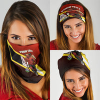 Personalized Belgium Red Devils Football Mascot Neck Gaiter Fierce Devil Graphic With Belgian Flag