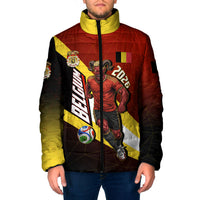 Personalized Belgium Red Devils Football Mascot Padded Jacket Fierce Devil Graphic With Belgian Flag