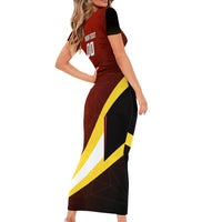 Personalized Belgium Red Devils Football Mascot Short Sleeve Bodycon Dress Fierce Devil Graphic With Belgian Flag