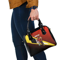 Personalized Belgium Red Devils Football Mascot Shoulder Handbag Fierce Devil Graphic With Belgian Flag