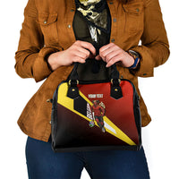 Personalized Belgium Red Devils Football Mascot Shoulder Handbag Fierce Devil Graphic With Belgian Flag