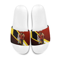 Personalized Belgium Red Devils Football Mascot Slide Sandals Fierce Devil Graphic With Belgian Flag