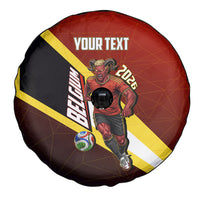 Personalized Belgium Red Devils Football Mascot Spare Tire Cover Fierce Devil Graphic With Belgian Flag