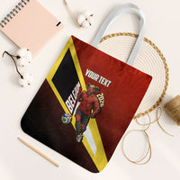Personalized Belgium Red Devils Football Mascot Tote Bag Fierce Devil Graphic With Belgian Flag