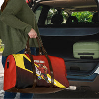Personalized Belgium Red Devils Football Mascot Travel Bag Fierce Devil Graphic With Belgian Flag
