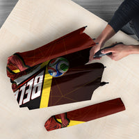 Personalized Belgium Red Devils Football Mascot Umbrella Fierce Devil Graphic With Belgian Flag