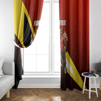 Personalized Belgium Red Devils Football Mascot Window Curtain Fierce Devil Graphic With Belgian Flag