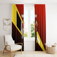 Personalized Belgium Red Devils Football Mascot Window Curtain Fierce Devil Graphic With Belgian Flag