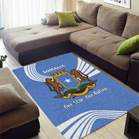 Somalia Area Rug with Coat of Arms One Star One Nation Blue White Spirit