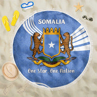 Somalia Beach Blanket with Coat of Arms One Star One Nation Blue White Spirit