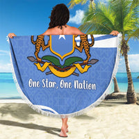 Somalia Beach Blanket with Coat of Arms One Star One Nation Blue White Spirit
