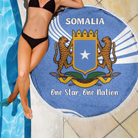Somalia Beach Blanket with Coat of Arms One Star One Nation Blue White Spirit